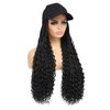Goddess Box Braids Braiding Hair Baseball Cap Hat Wig Bohemian Curly Ends Box Braids Hat with Braided Hair Extensions for Black White Women Synthetic Braids Hat Wig with Hair Attached (24inch, 1B)