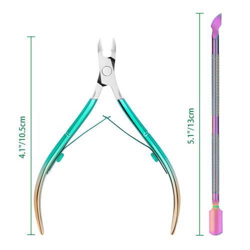Cuticle Trimmer with Cuticle Pusher Cuticle Nipper Cuticle Remover Cutter Stainless Steel Nail Cuticle Trimmer Manicure Pedicure Tools for Nail