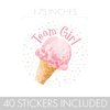 What's The Scoop Ice Cream Gender Reveal Team Boy or Girl Stickers - 40 Labels