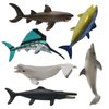 Pinenjoy 6Pcs Realistic Miniature Sea Creatures Figurines Mini Whale Shark Dolphin Swordfish Tuna Figures Resin Ocean Fishs Cake Topper for Fish Tank Aquarium Fairy Garden Decors