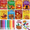 Funrous 24 Set Thanksgiving Coloring Books Party Favors Bulk with Crayons Fall Thanksgiving Turkey Mini Activity Book Pages for Autumn Birthday Party Goodies Bag Stuffers Gifts Supplies (Turkey)