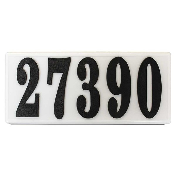 Qualarc SRP-AB01-BLK Serrano Low Voltage Plastic Rectangular Lighted Address Plaque with 4 inch Black Polymer Numbers