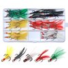 Fishing Round Bend Treble Hooks Black Nickel Hooks with Feather Dressed Fish Baits Tackle Accessory Size 6 50pcs
