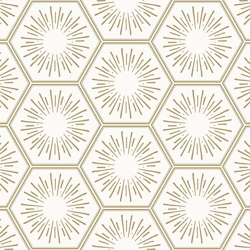 Tempaper Sunset Metallic Gold Hello Sunshine Removable Peel and Stick Wallpaper, 20.5 in X 16.5 ft, Made in The USA