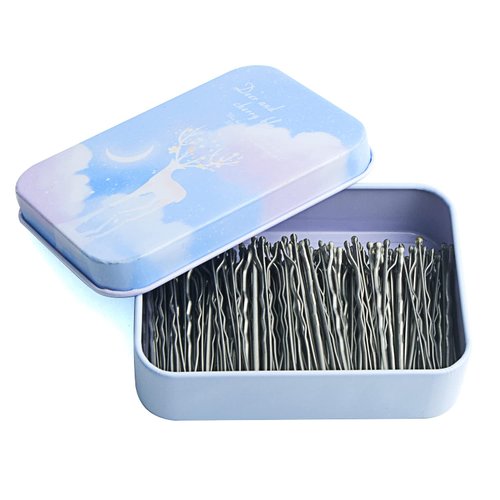 Hair Bobby Pins with Cute Case, 200 CT Bobby Pins for Buns, Premium Hair Pins for Kids, Girls and Women, Great for All Hair Types (Silver)