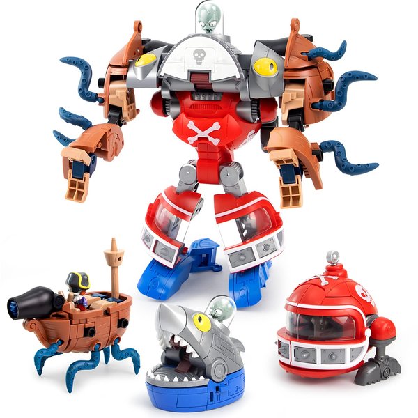 Maikerry 3-in-1 Plants & Zombies Toy Figure Set, Deformation Zombie Boss Robot, Action Figures, Birthday & Party Gifts for Boys & Girls