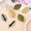 Nuorest 10 PCS Embroidery Leaves Hair Clips, Green Leaf Hair Barrettes, DIY Embroideried Leaf Hair Accessories for Women, Girls for Summer, Autumn, Daily Use, Parties - Green, Yellow
