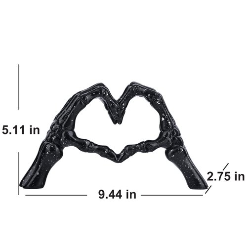 DOVDOV Hand Bone Hand Heart Statue, Black Home Decor, Halloween Table Decorations, Scary Finger Decorative Sculpture, Halloween Decorations Coffee Table Bookshelf Living Room Bookshelf.