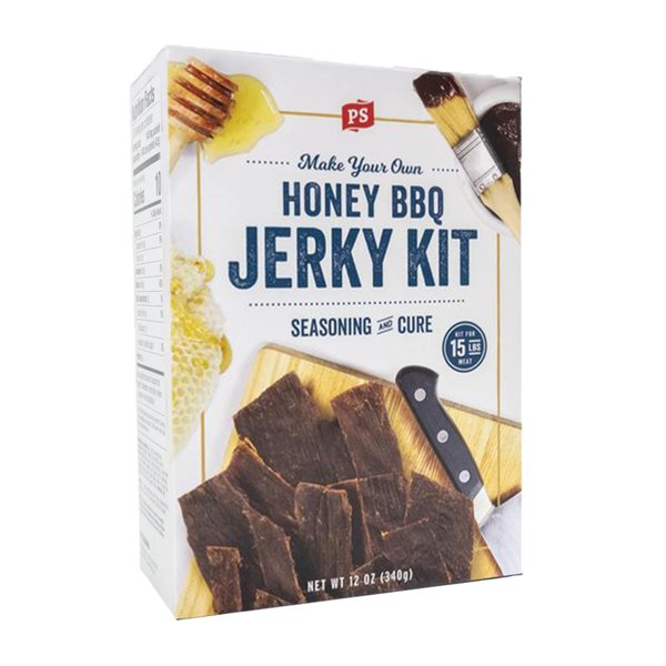 PS Seasoning Jerky Seasoning and Cure Kit (Honey BBQ) - Grand Champion American Association of Meat Processors Award - Wild Game Hunters - Jerky Cure - Dehydrated - Beef, Turkey, Venison - DIY