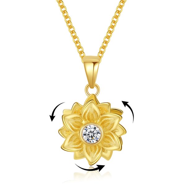 spinning sunflower necklace idget jewelry fidget necklace for women fidget necklace anxiety necklace - S925 Sterling Silver Necklace 50cm Telescping Adjustable Necklaces For Teen Girls Aesthetic