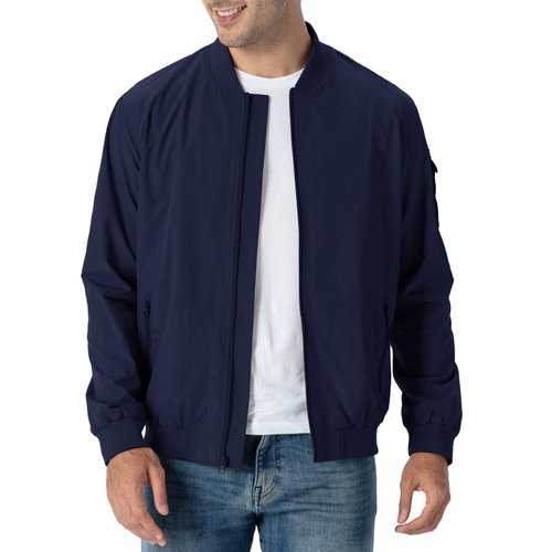 Rdruko Men's Bomber Jacket Lightweight Casual Stylish Fashion Jacket Wind Breakers Softshell(Navy, US XL)