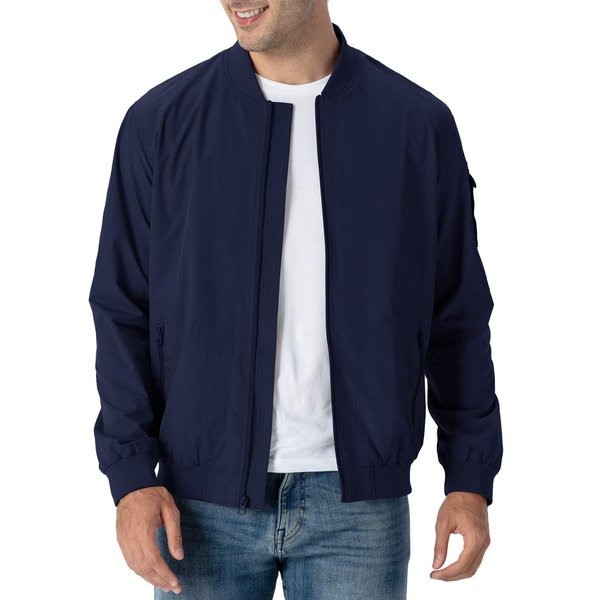 Rdruko Men's Bomber Jacket Lightweight Casual Stylish Fashion Jacket Wind Breakers Softshell(Navy, US XL)