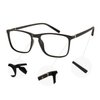 OCCI CHIARI Reading Glasses Men's Rectangle Reader Durable Spring Hinge (Bright Black, 1.00)