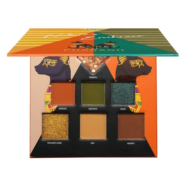 EBIN NEW YORK Secret of Pharaoh Eye Shadow Palette, NATURE'S EMBRACE, High-Pigmented, Long-Lasting Matte, and 7 Colors with Buttery Smooth – Set Includes Mirror