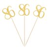 Gold Glitter 86th Birthday Centerpiece Sticks, 12-Pack Number 86 Table Topper Anniversary Party Decorations