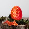 3D Prited Dragon,3D Printed Dragon in Egg, Home Office Decor Executive Desk Toys， Fidget Toys for Adults and Kids (Silk Red)