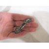 Blue and clear bow shaped crystal hair barrette clip bridal clip for fine thin