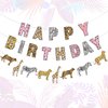 Safari Birthday Decorations Jungle Theme Party Supplies for Girl - Pink Cheetah Happy Birthday Banner, Animal Print Garland, Jungle Safari Animal Leopard Party Sign