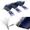 2 Trays Easy Fan Volume Eyelash Extensions, Lash Extension Supplies, Soft Faux Mink Individual Lashes, Camellia Self Fanning Blooming, 0.05-D, 8mm-12mm Mix Tray, Blue-Black