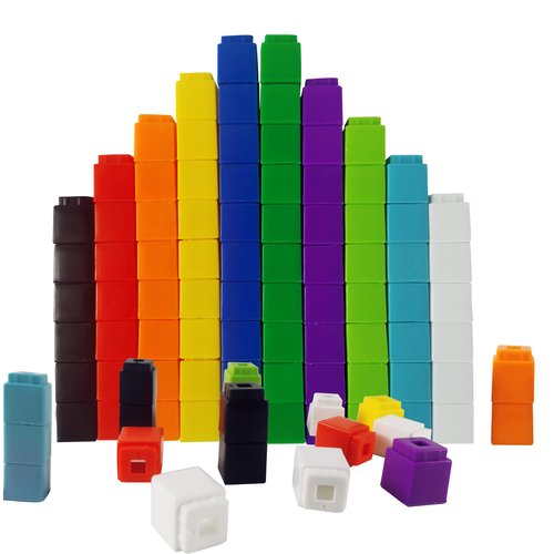 RAINBOW TOYFROG Math Manipulatives Counting Cubes, Educational Number Blocks, Kindergarten Learning Activities Math Cubes, Set of 100 Number Blocks Toys for Kids Ages 3 Above…