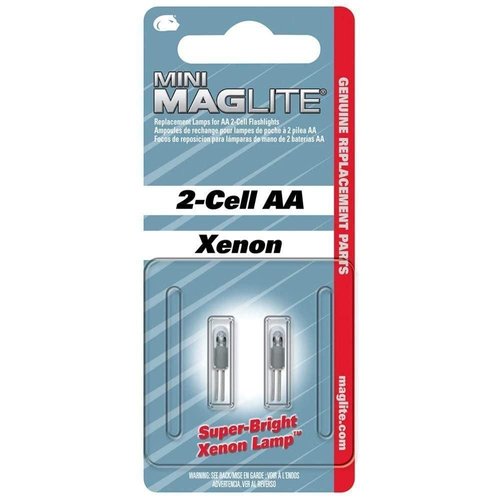 Maglite Replacement Lamps for 2-Cell AA Mini Flashlight, 2-Pack