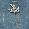 Heread Leaf Bride Wedding Hair Pins Crystal Bridal Head Dress Pearl Hair Accessories for Women and Girls (Pack of 3) (C Gold)