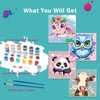 4pc Animal Paint by Numbers Kit for Kids Beginner Paint by Number Kits Age 4-8 Painting Kits for Kids Ages 8-12 Girls Framed Canvas Paint by Number Animals Drawing Kit Color by Number Kids 8x8 Inch