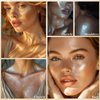 UCANBE Face Body Glitter Liquid Highlighter Illuminator Dewy Drops with Makeup Brush, Makeup Sparkle Shine Luminizer Enhancer Skin Body Shimmer Oil Tint 50ml/1.69oz (03 Rose Gold, Standard)