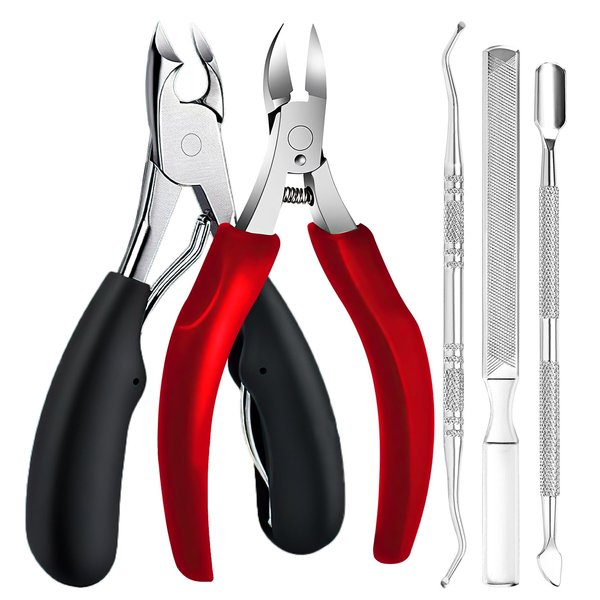 Makartt Toenail Clippers, Professional Toe Nail Clippers for Thick Toenails, 5 in 1 Super Sharp Nail Clippers Set Stainless Steel Ingrown Toenail Removal kit for Men, Women, Seniors