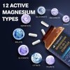 Magnesium Complex 12 in 1 Supplement - 12 Elemental 1000mg - Magnesium Glycinate, Citrate, Malate, Taurate - High Absorption,for Muscle, Nerve & Sleep Support - 120 Capsules