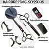 Professional Hair Cutting Shears Set,6 Inch Barber hair Cutting Scissors Thinning Shears Sharp Blades Hairdresser Haircut For Women/Men/kids 420c Stainless Steel Rainbow Color (Black)