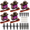 DaFuRui 5pack MG90S Servo Motor， Mini 9G MG90S Micro Servo Metal Geared Motor for Arduino RC Robot Helicopter Airplane Boat Controls