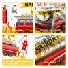 Lofaris Firetruck Birthday Backdrop Firetruck Theme Party Decorations for Boys Girls Birthday Background Fireman Firefighter Kids Bday Indoor Outdoor Party Supplies 70.8 x 43.3 Inch