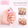 heemeei 50Pcs Nail Cuticle Trimmer Rubber Nail Cleaner, Plastic Handle Cuticle Knife, Double End Nail Dead Skin Fork Cuticle Pusher Bulk Nail Art Cuticle Remover Tools(Pink)