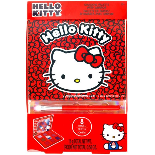 Townley Girl Hello Kitty 8-Well Eyeshadow Palette, Shimmery Colors, Pigmented Blendable, 1 Application Brush, Non-Toxic 8+ Perfect for Parties, Sleepovers & Makeovers