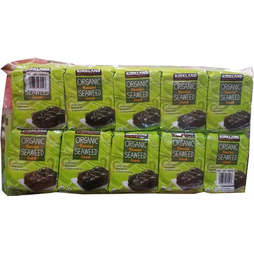 Kirkland Signature Organic Roasted Seaweed Snack, 0.6 Ounce (Pack of 10)