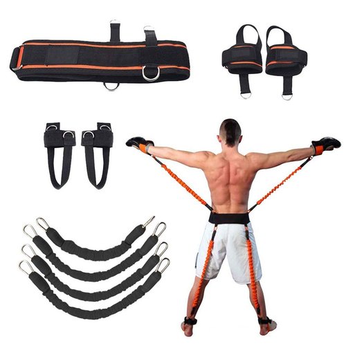 Sunsign Speed and Agility Resistance Bands Trainer for Vertical Jump Squat Boxing MMA Taekwondo Karate Bounce Softball Basketball Volleyball Football Training Black