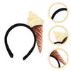 Beavorty Ice Cream Cone Headband, Unisex Adult Food Ice Cream Cone Mini Hat on Headband Food Dress Up Ice Cream Headpiece for Costume Party Supplies Food Party Decoration