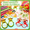 Janinka 18 Pcs Cinco De Mayo Fiesta Party Supplies Straw Sombrero Headbands Paper Eyeglasses, Mexican Theme Party Decor (Classic Style)