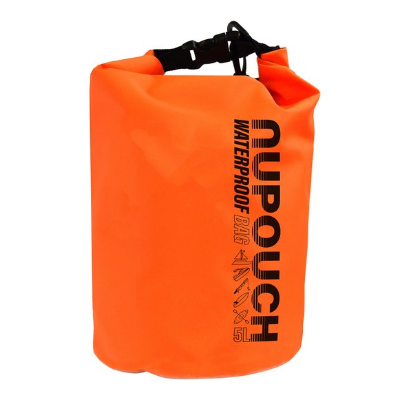 Nupouch Waterproof Dry Bag for Camping, Beach, Kayaking, Boating & outdoor Activities, 5 L, Orange