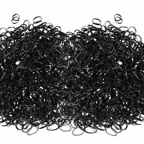 SCRMROIA Hair Rubber Bands, Colorful Mini Small Big Elastic Hair Ties, Assorted Color & Size, Soft Strong Scrunchies for Women Men Girls Kids Baby, Hair Bands for Fine to Thick Hair (Black Small 1000Pcs)