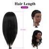 20-22 Inch 100% Mannequin Head Human Hair,Real Human Hair Mannequin Head for Braiding,Cosmetology Manikin Doll Head for Styling with Table Clamp Hair Braiding Set(Brown)