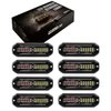 WINECO Amber/White LED Strobe Lights Kit - 8pcs 12-LED Flashing Emergency Warning Lights for Trucks, Cars and Vehicles