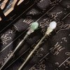 Pokinge 2pcs Chinese Style Hanfu Ornament Hair Stick,Elegant Imitation Jade Hair Fork for Women,Alloy Hair Clasp Style Tool,Retro Cheongsam Coiffure Headdress