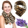 SunnyBay Microwave Heating Pad, Microwavable Heated Neck and Shoulder Wrap, Soothing Weighted Moist Heat or Ice Pack with Flaxseed and Lavender, FSA HSA Approved, 26x5 Inches, Leopard