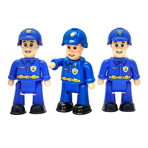 FUNERICA Toy Figures & Playsets - Toy Police Officers -Detailed Imaginative Little People Police Action Figures for Toddlers & Kids - Play Policeman Figurines - Mini People Community Helpers (3-Pack)