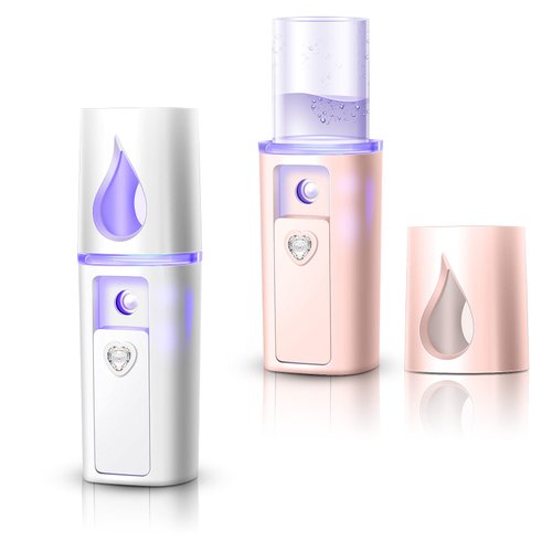 Hortsun 4 Pieces Handheld Personal Diffuser Portable Diffuser for Essential Oils Aromatherapy Diffuser Pocket Size for Desk Office Travel Car with USB Cable, White and Pink