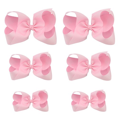 HLIN Toddler Girls 6PCS Hair Bow Clips Matching American Girls Doll &amp; Girls (6inch ×2, 4.5inch ×2...