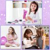 Gifts2U Hair Salon Toys for Girls, 26 Pcs Realistic Girl Beauty Salon Playset Hair Styling Set with Blow Dryer, Barber Costume Apron, Scissors and Stylist Accessories.