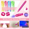 iGeeKid 28 Pack Valentine's Day Cards for Kids Invisible Ink Pen with UV Black Light Valentine Gift School Supplies Secret Spy Pens Magic Disappearing Ink Markers Valentine's Gift Classroom Exchange